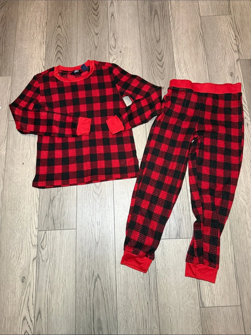 Lands' End Kids Plaid Pajama Set Size 8